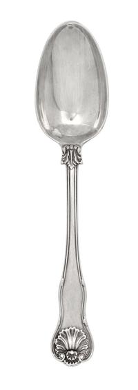 A Victorian Silver Serving Spoon, Elizabeth Eaton, London, 1853, having foliate and shell decoration.