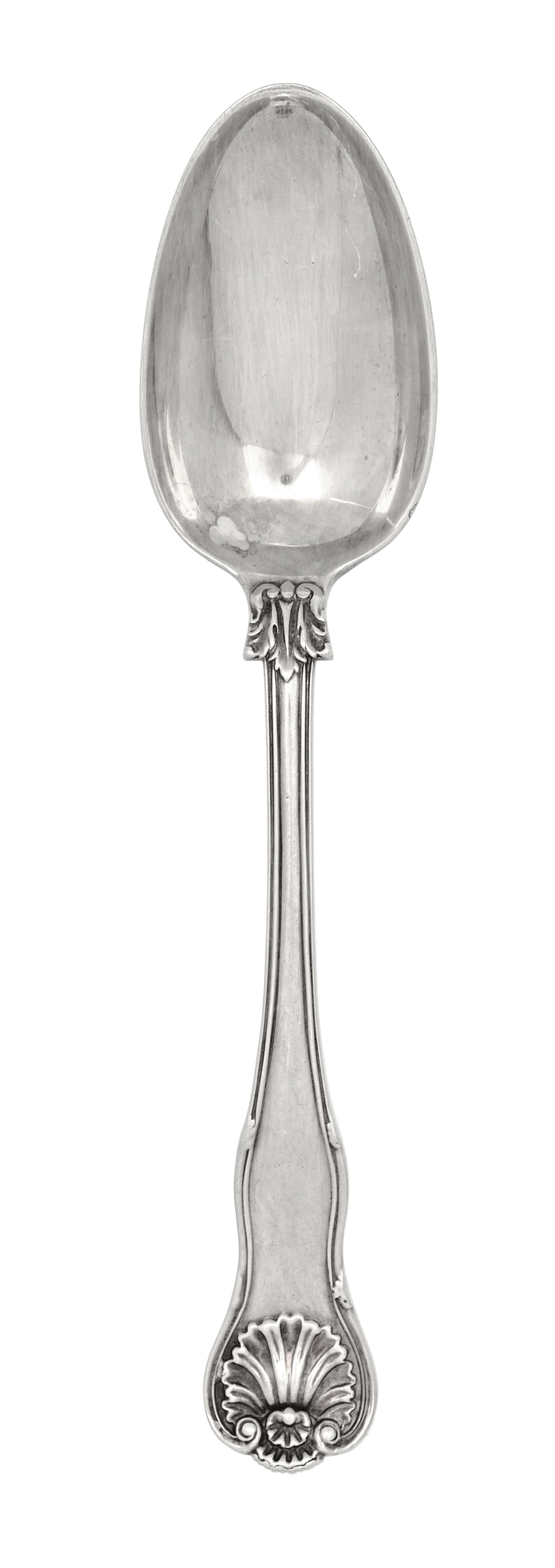 A Victorian Silver Serving Spoon, Elizabeth Eaton, London, 1853, having foliate and shell decoration.