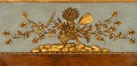A Large Louis XV Style Provincial Blue Painted and Parcel Gilt Mirror