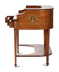 An Edwardian Style Painted Satinwood Carlton House Desk
