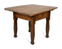 A French Provincial Oak Farm Table with one Apron Drawer