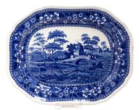 A Blue and White Spode Copeland Platter Width 17 1/4 inches. — 20TH CENTURY