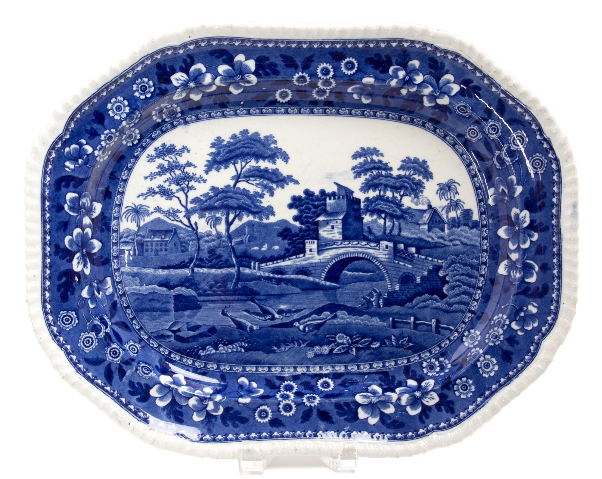 A Blue and White Spode Copeland Platter Width 17 1/4 inches. — 20TH CENTURY