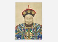 An impressive and large Chinese portrait of a member of the Imperial Court, Qing dynasty 皇室成員祖先畫 清
