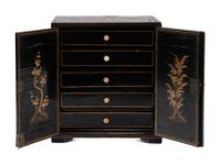 A Chinese Export Lacquered Jewelry Box