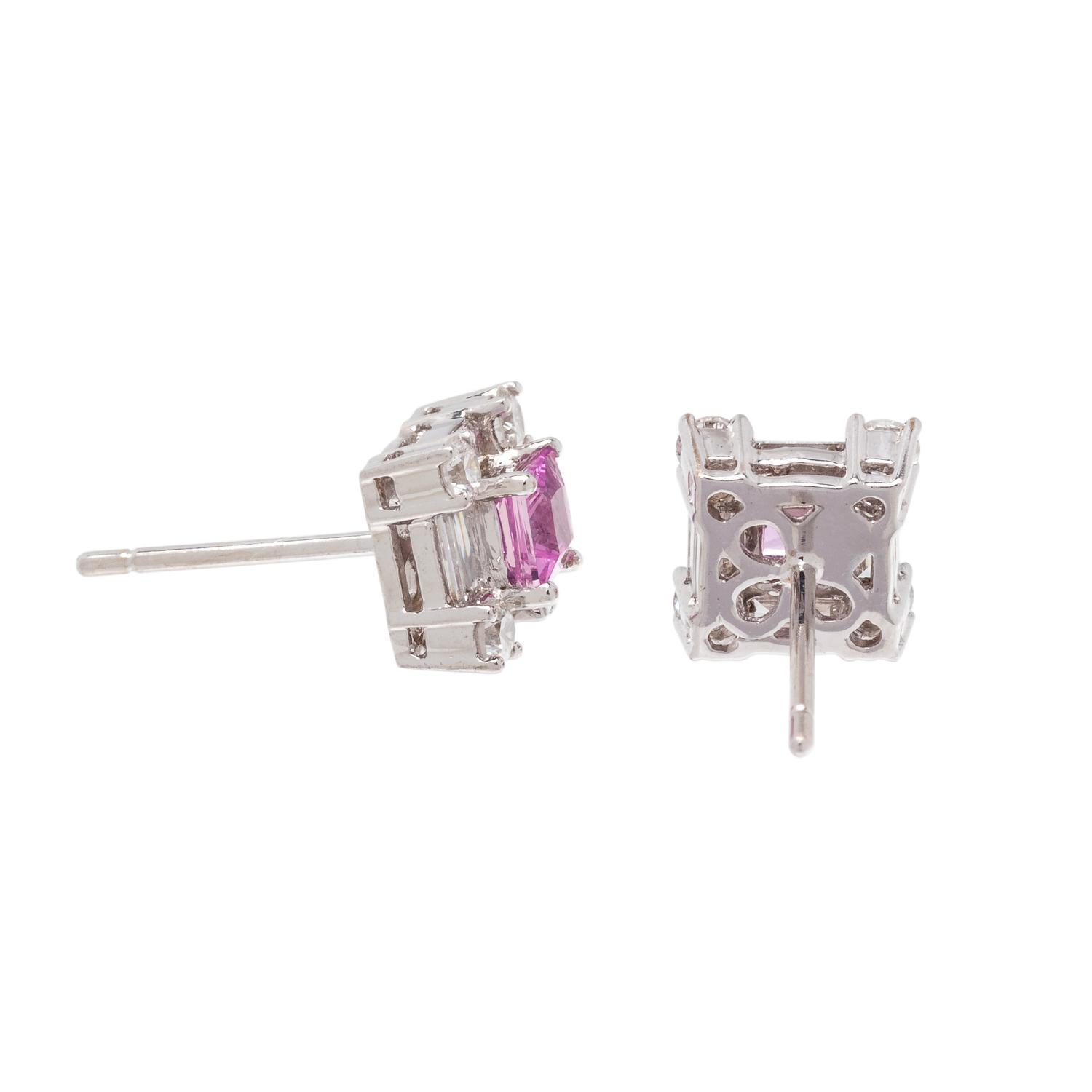 PINK SAPPHIRE AND DIAMOND EARRINGS
