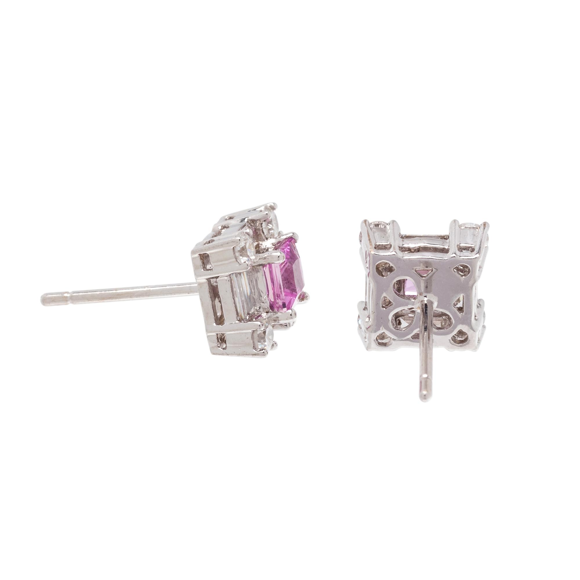 PINK SAPPHIRE AND DIAMOND EARRINGS