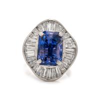 COLOR CHANGE SAPPHIRE AND DIAMOND RING