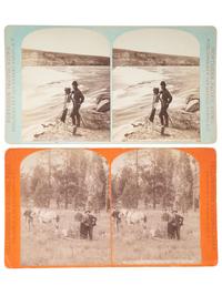 HAYNES, Frank J. (1853-1921), photographer. A group of 7 stereoviews highlighted by two self portraits of Haynes with his camera.