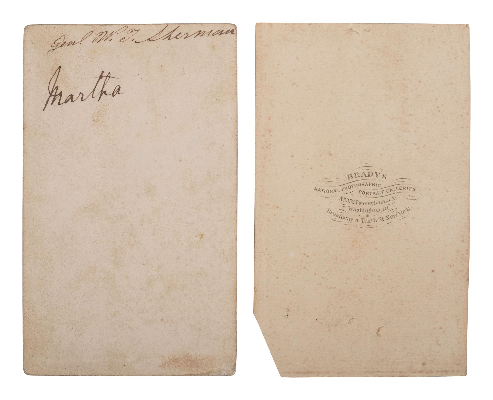 [SHERMAN, William T. (1820-1891)]. ALS as general, dated at Army Headquarters in Washington, 1869 and two CDV portraits from life.