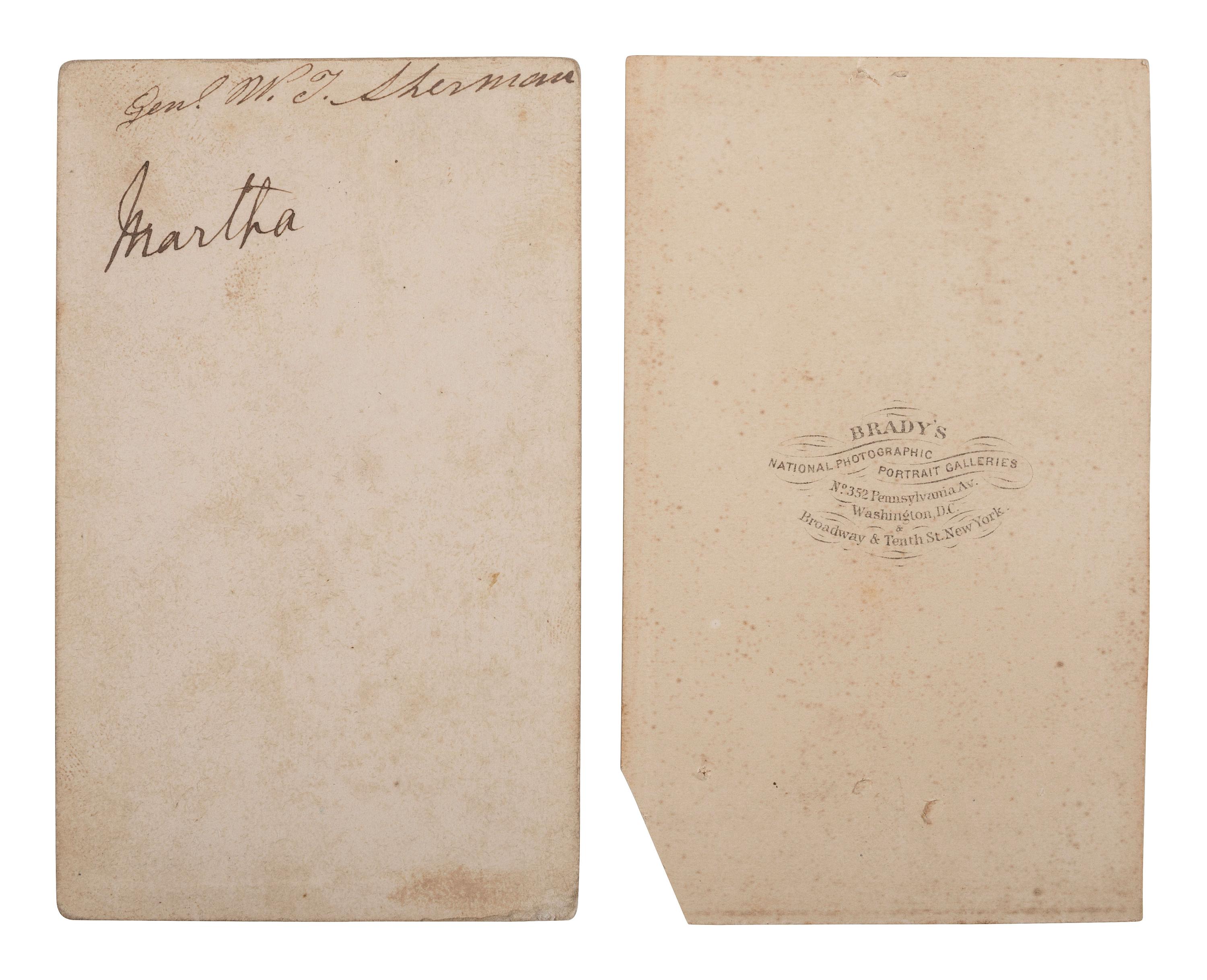 [SHERMAN, William T. (1820-1891)]. ALS as general, dated at Army Headquarters in Washington, 1869 and two CDV portraits from life.
