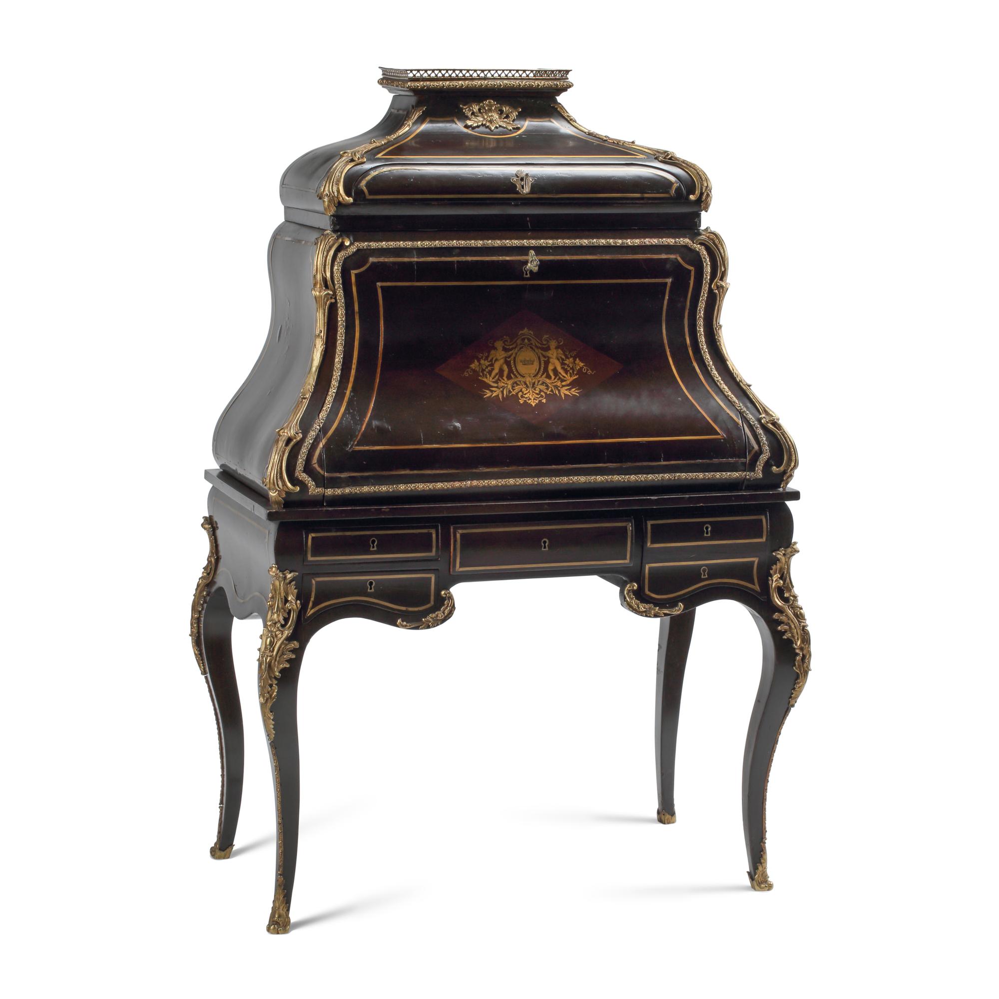 A Napoleon III Gilt Bronze Mounted Bureau