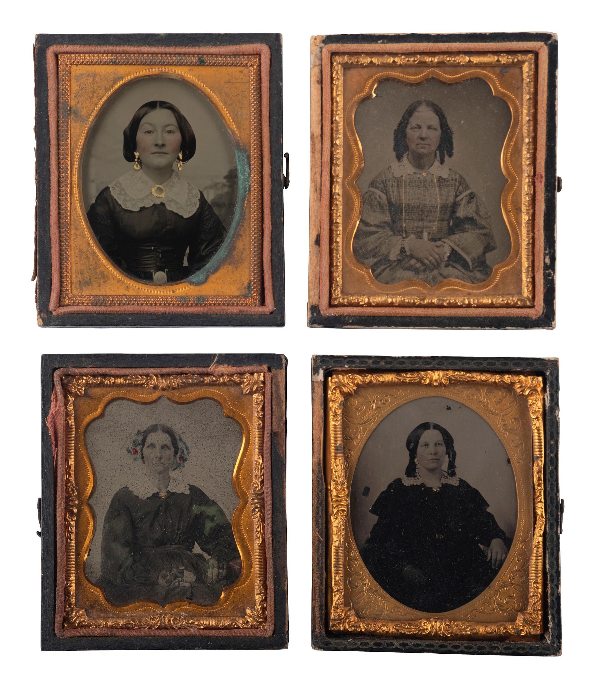 [EARLY PHOTOGRAPHY]. A collection of daguerreotypes, ambrotypes, tintypes, & CDVs.