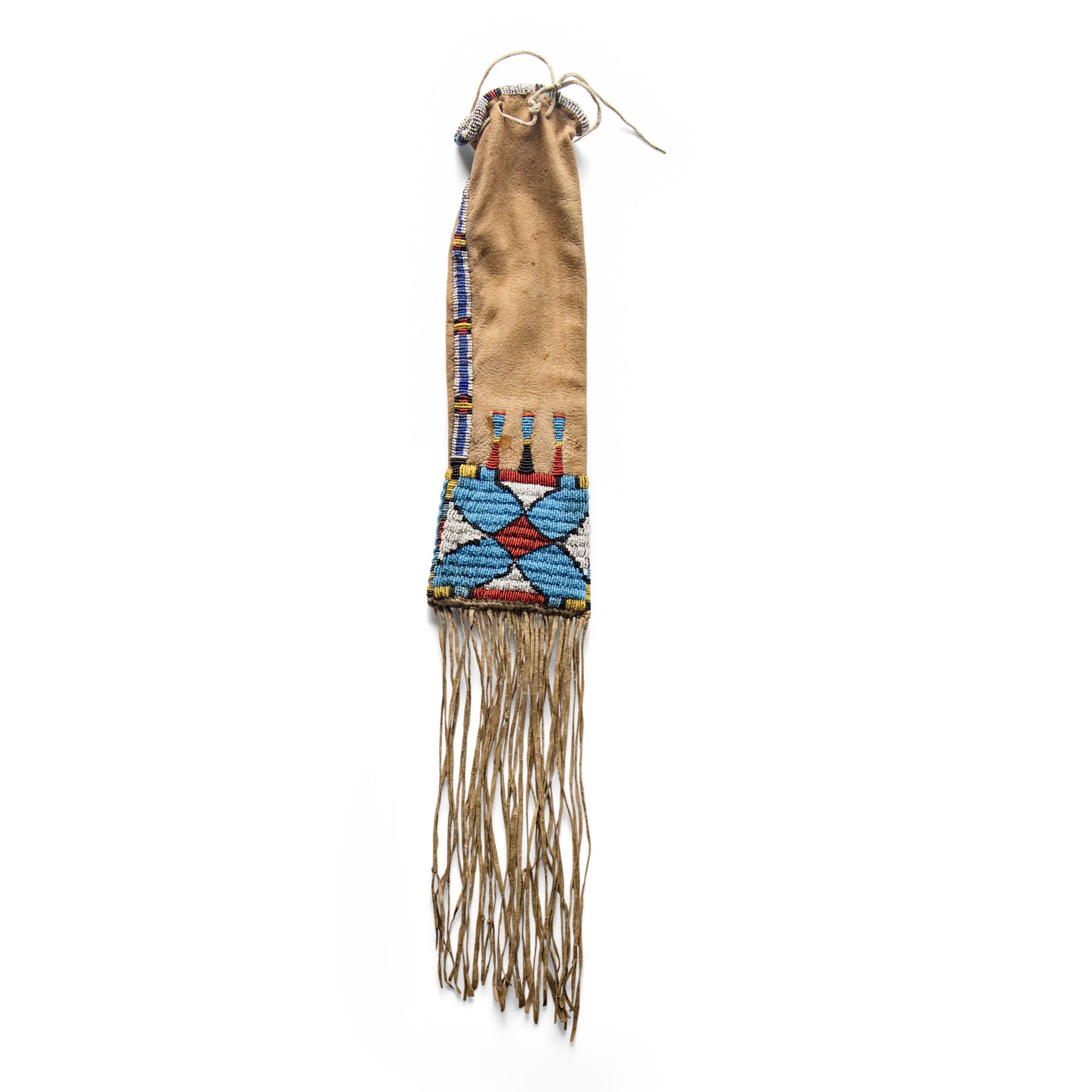 Sioux Beaded Hide Tobacco Bag