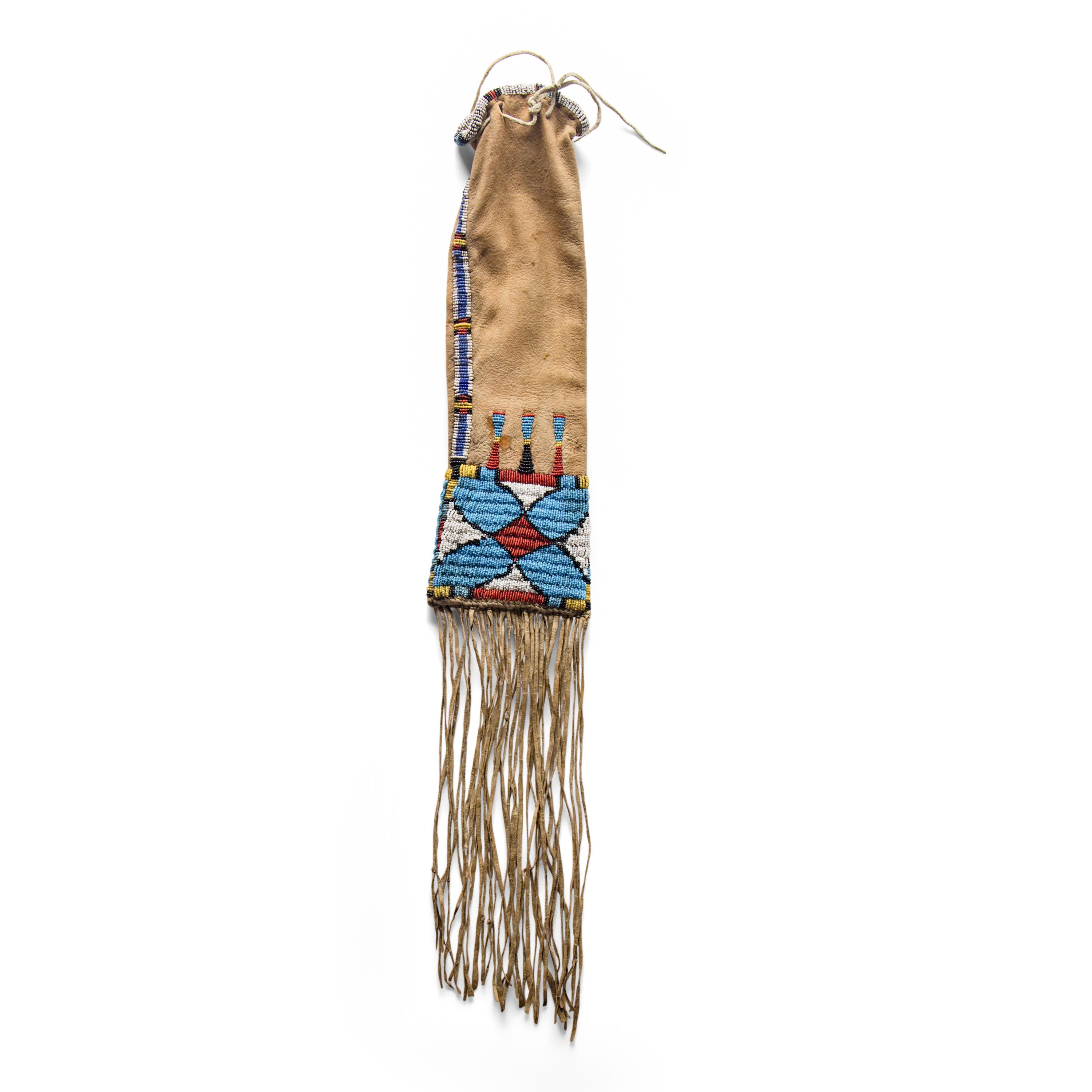 Sioux Beaded Hide Tobacco Bag