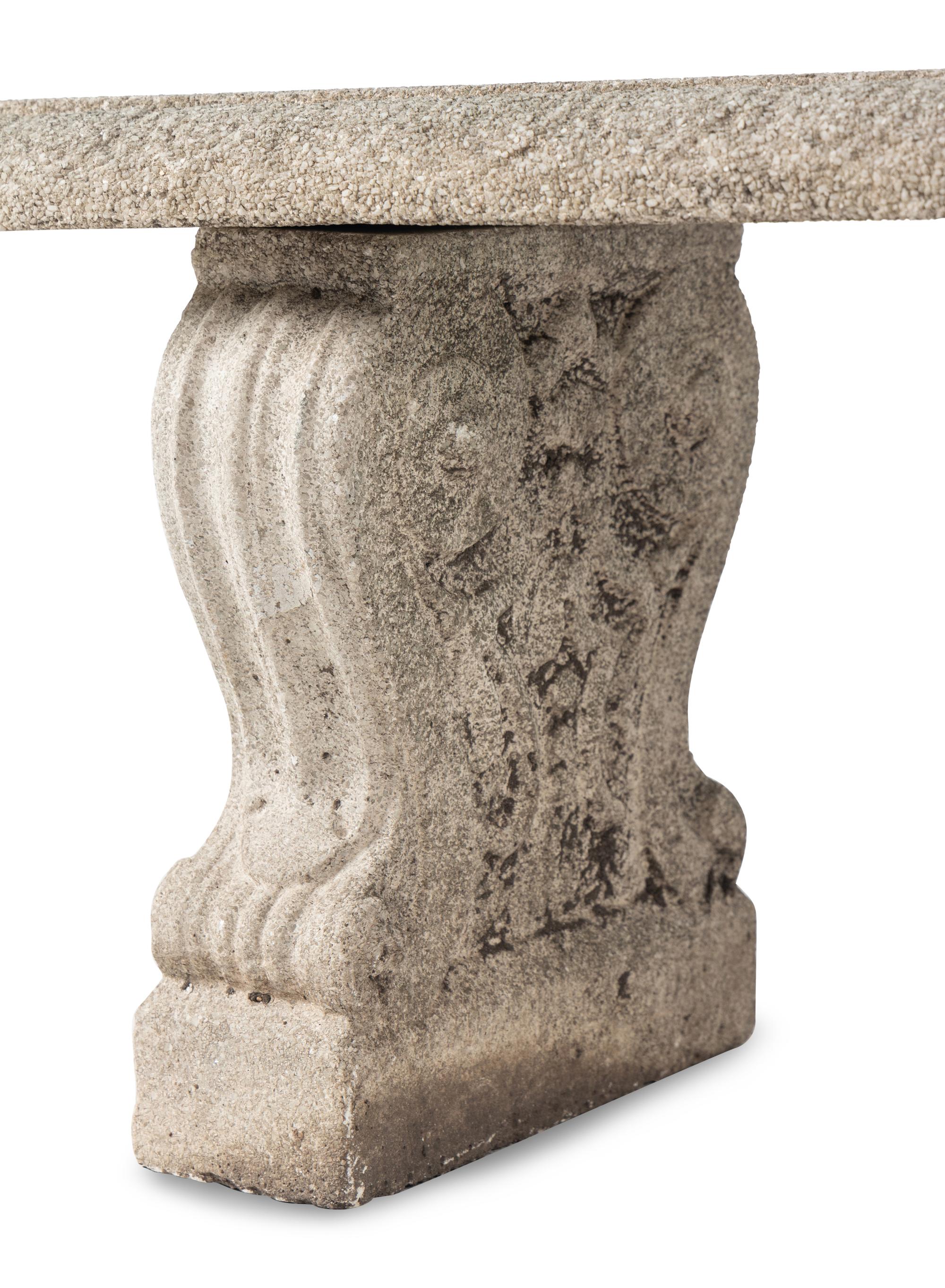 A Cast Stone Garden Bench