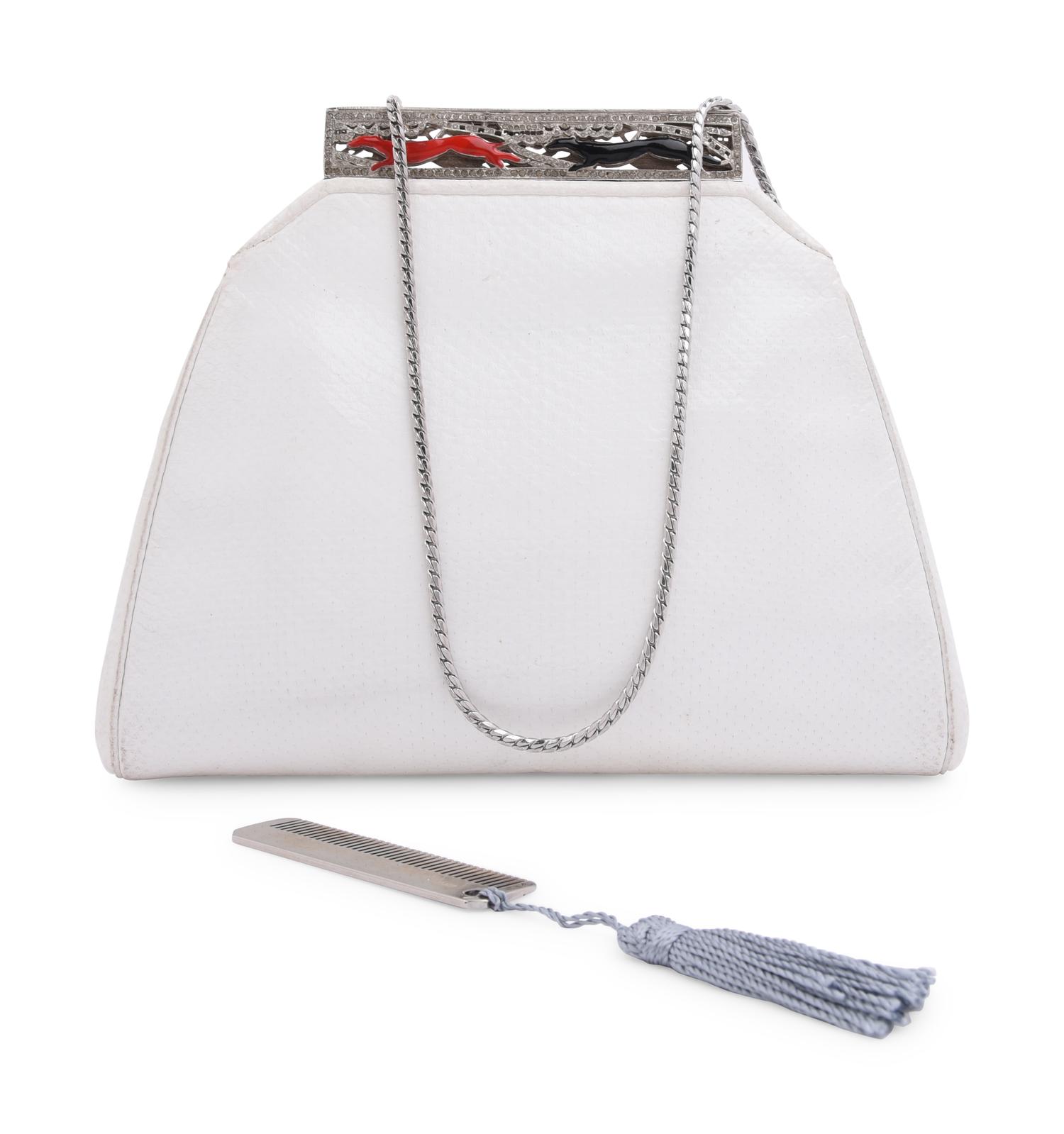 Judith Leiber Lizard Skin Greyhound Frame Bag