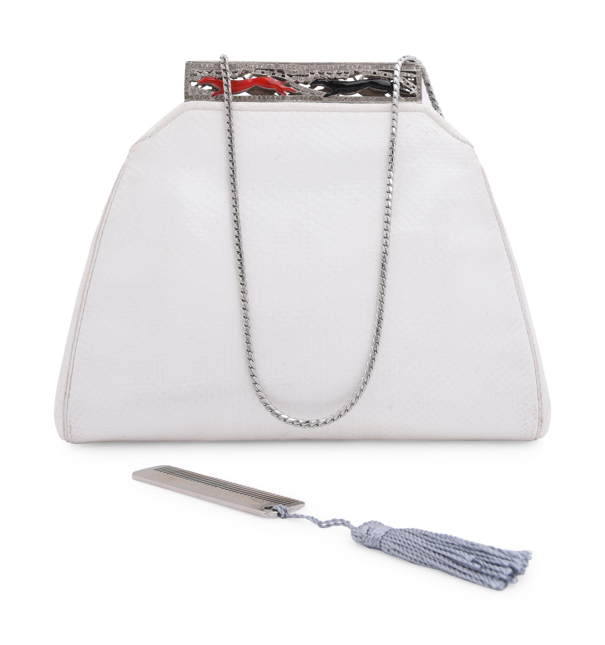 Judith Leiber Lizard Skin Greyhound Frame Bag