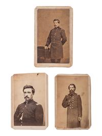[CIVIL WAR]. 3 CDVs of Indiana officers incl. Genl. McCLELLAN, Col. VESTAL, and Lieut. ENGLEMAN.