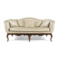 A Venetian Style Walnut Camelback Sofa