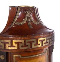 A Pair of Empire Style Ebonized and Vernis Martin Decorated Encoignures