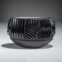 Carved Blackware Jar, with Micaceous Interior