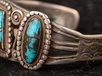 Navajo Silver and Turquoise Cuff Bracelet