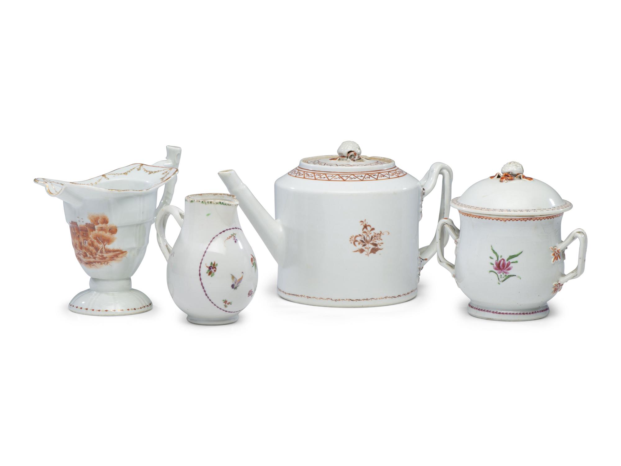 Nine Chinese Export Porcelain Table Articles