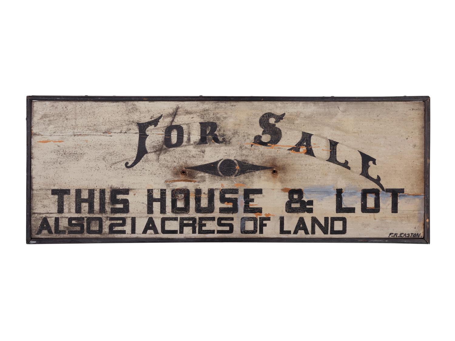 A Painted Wood 'For Sale' Sign
