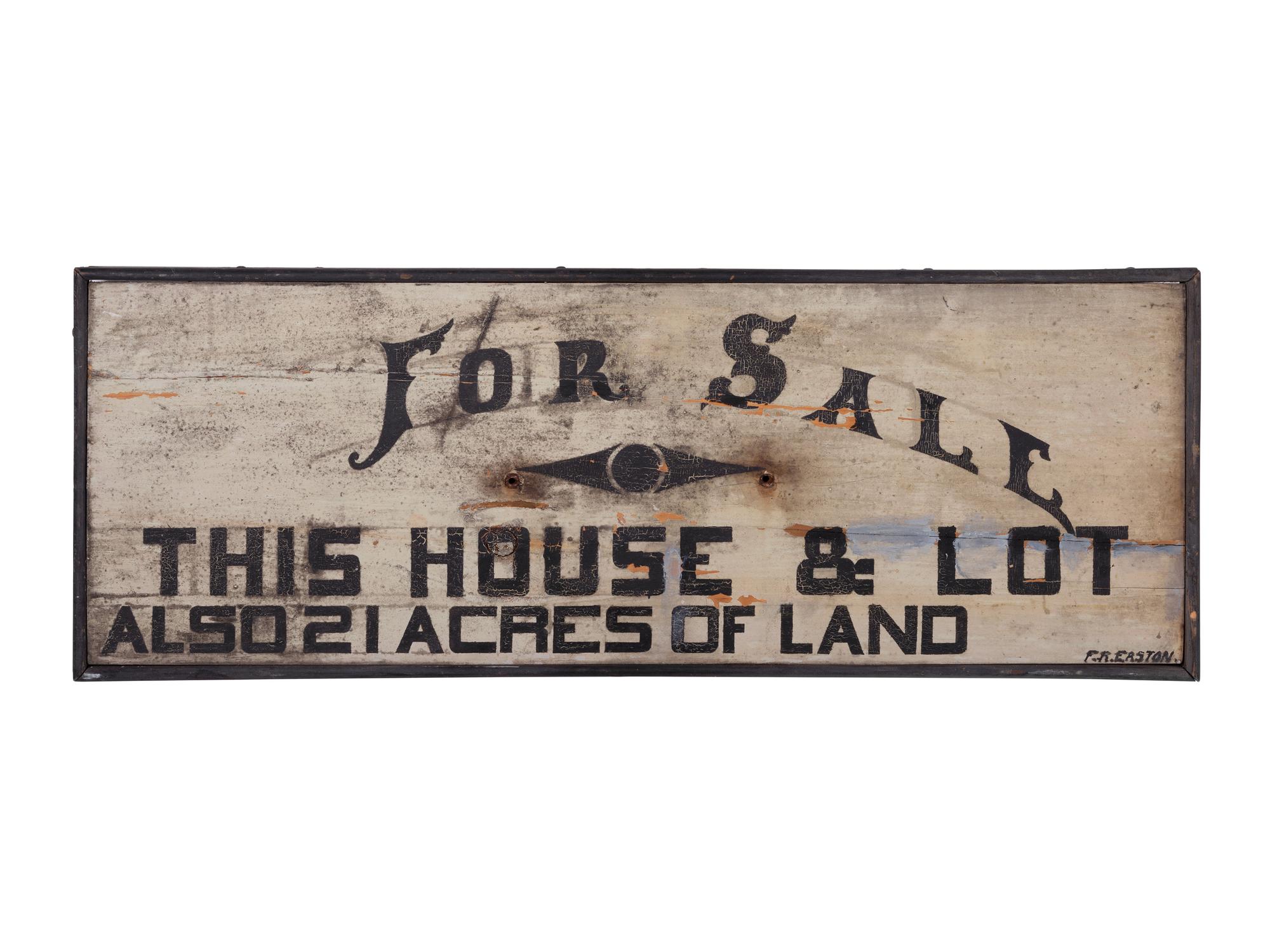 A Painted Wood 'For Sale' Sign