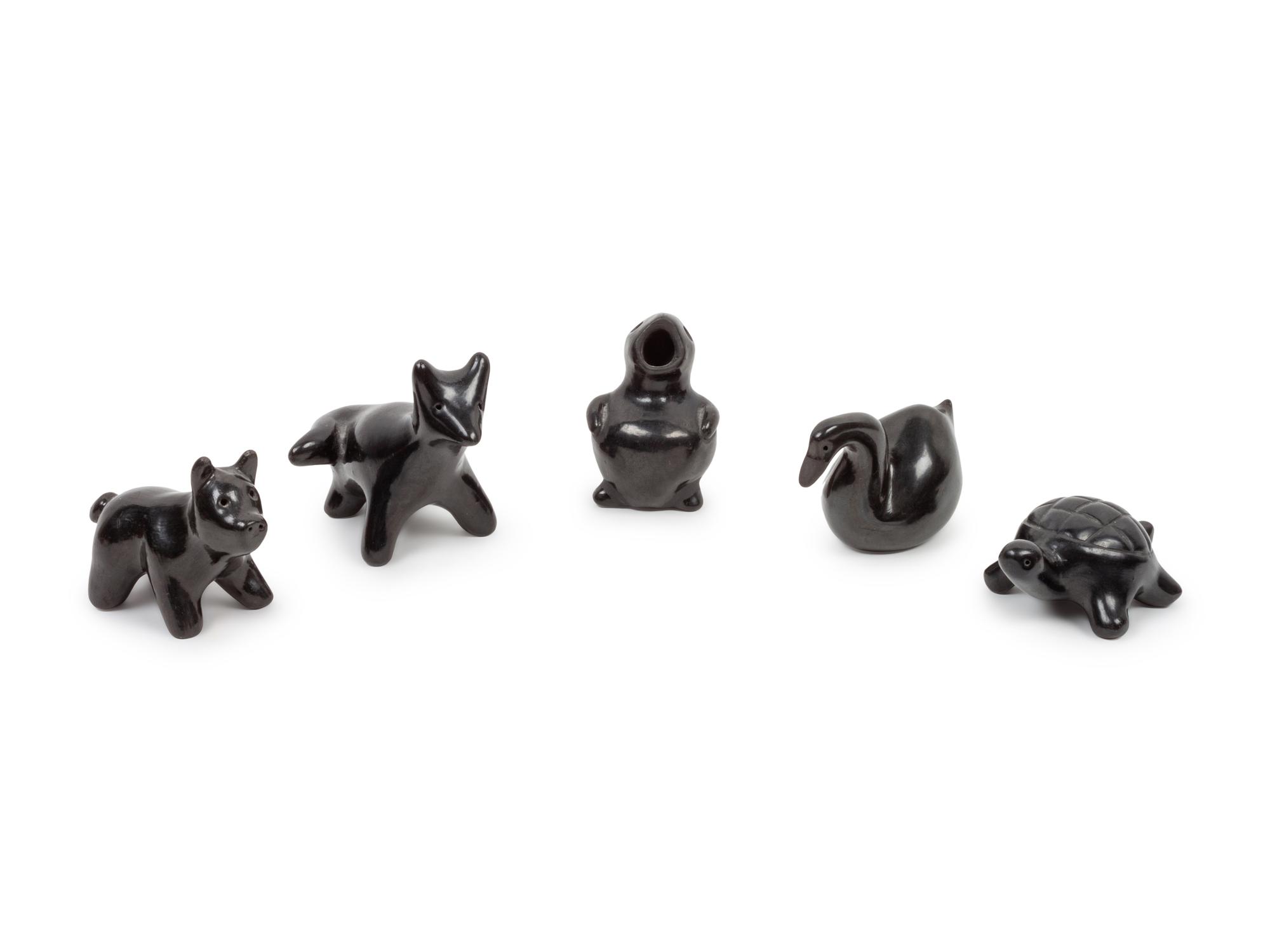 Collection of 11 Redware and Blackware Creatures