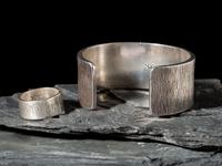 Matching Silver Cuff Bracelet and Ring