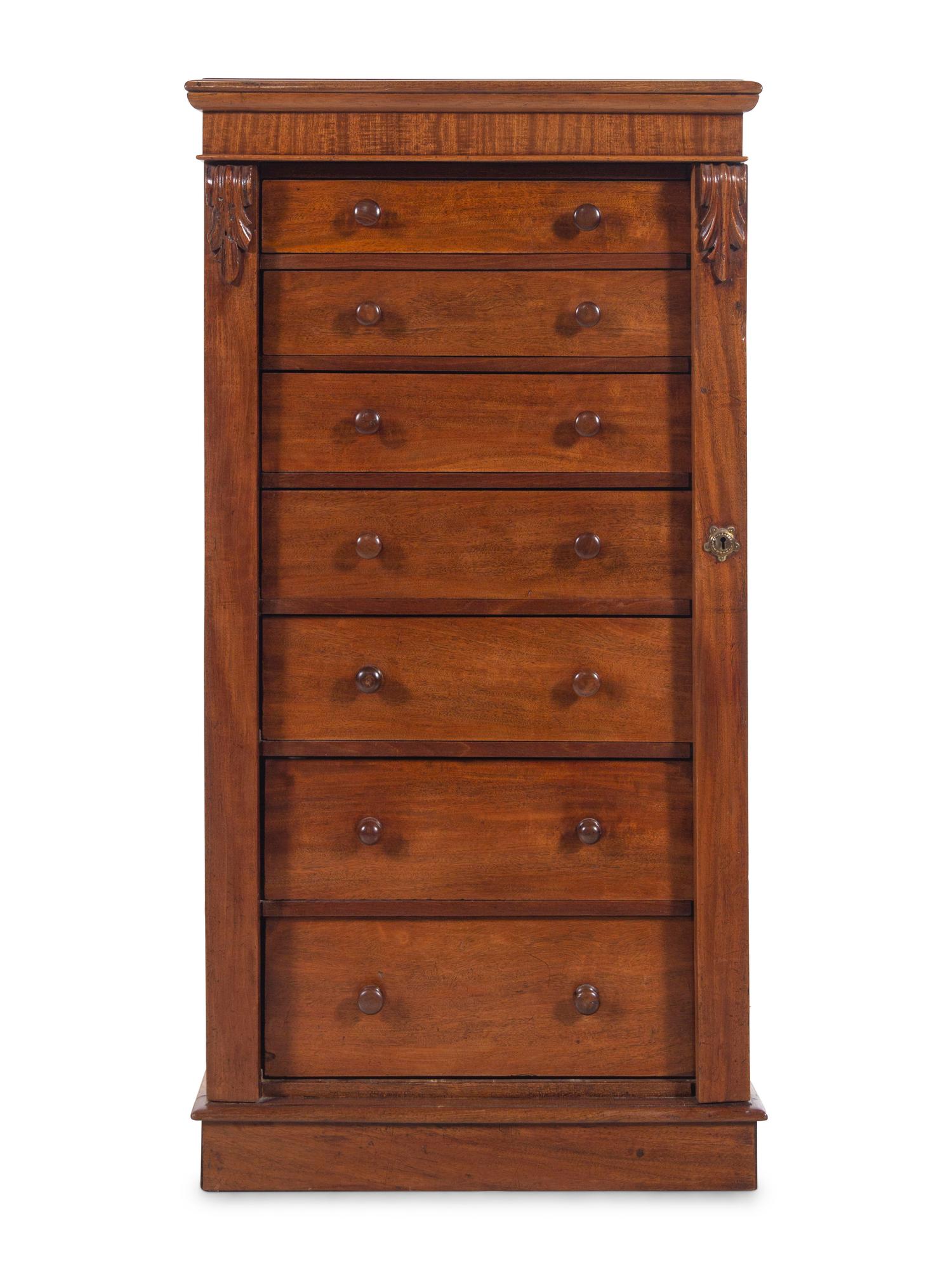 An English Mahogany Wellington Chest
