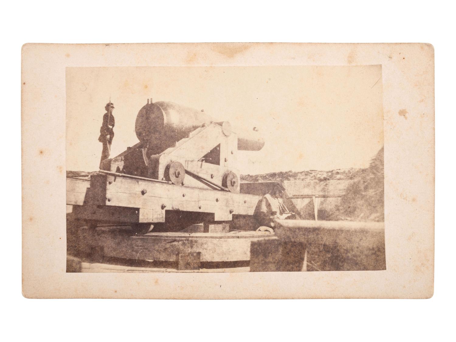 [CIVIL WAR]. MOORE, H.P., photog. Secesh Gun, Fort Welles, Port Royal, SC. Concord, NH, ca 1862.