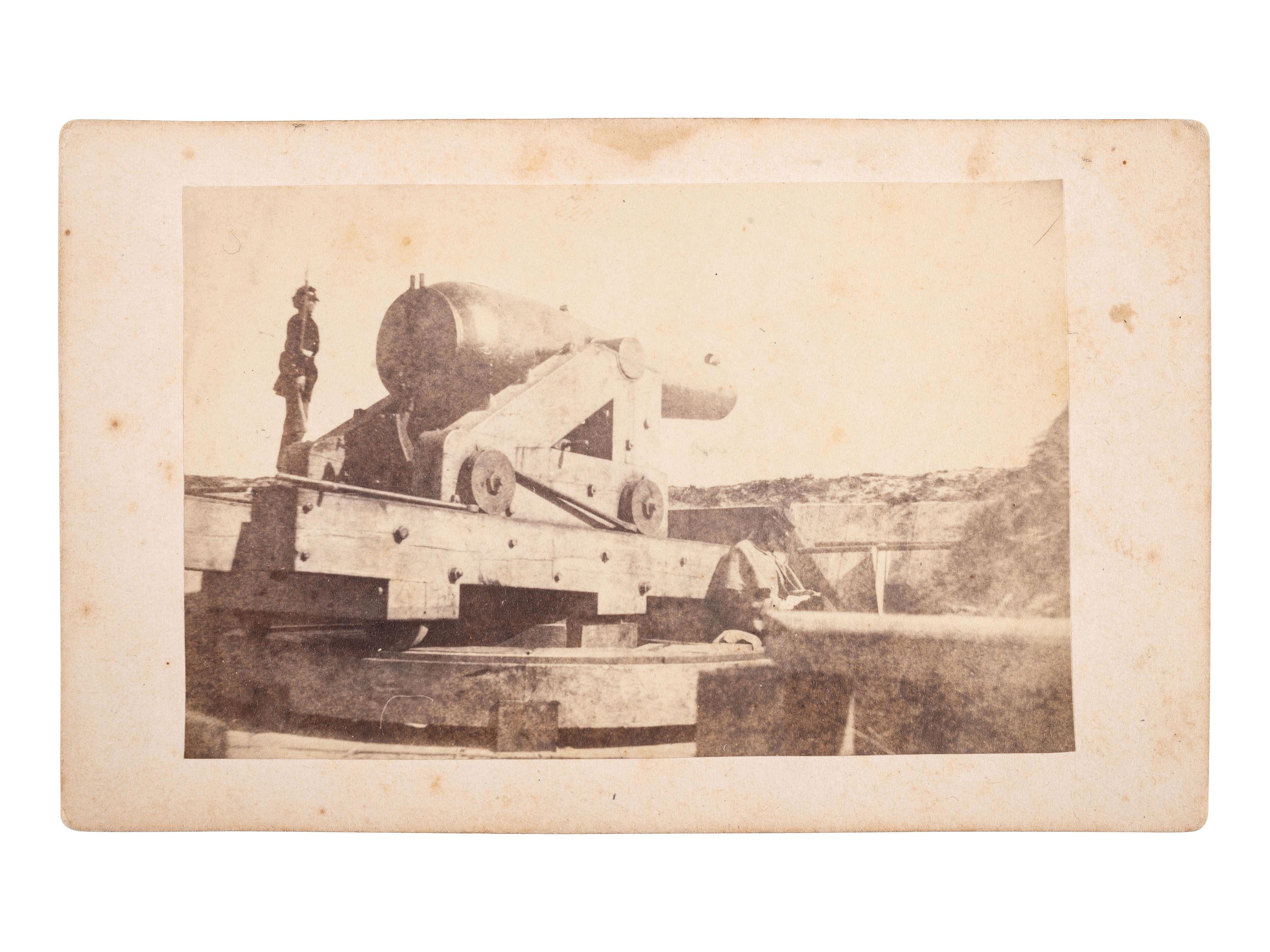 [CIVIL WAR]. MOORE, H.P., photog. Secesh Gun, Fort Welles, Port Royal, SC. Concord, NH, ca 1862.