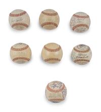 A Large Group of 1950s-60s Kansas City Athletics Team Signed Autograph Baseballs,