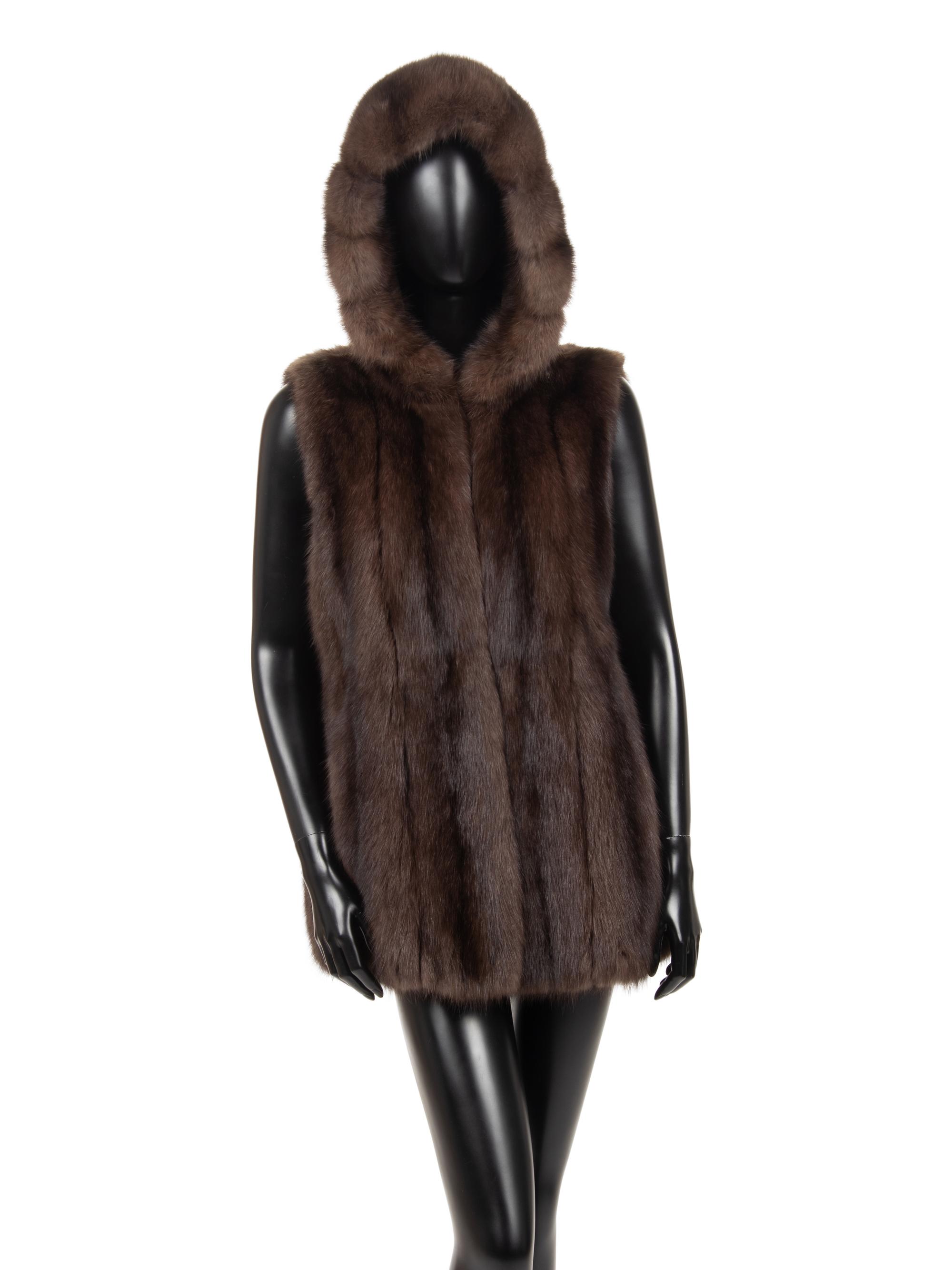 Mink Fur Hooded Vest, Attributed to J. Mendel