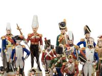 A Collection of Continental Porcelain Napoleonic Figures