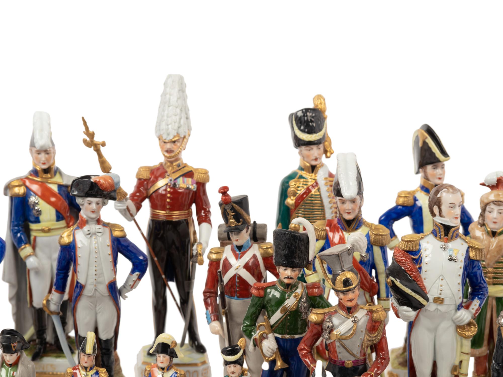 A Collection of Continental Porcelain Napoleonic Figures