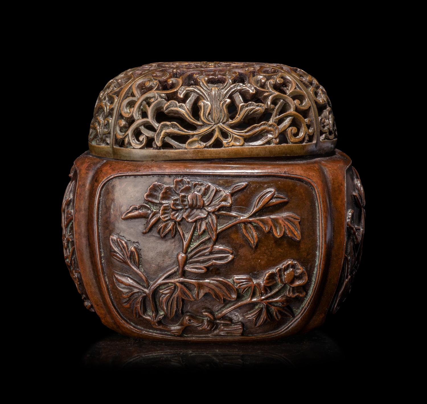 A Chinese Bronze Hand Warmer