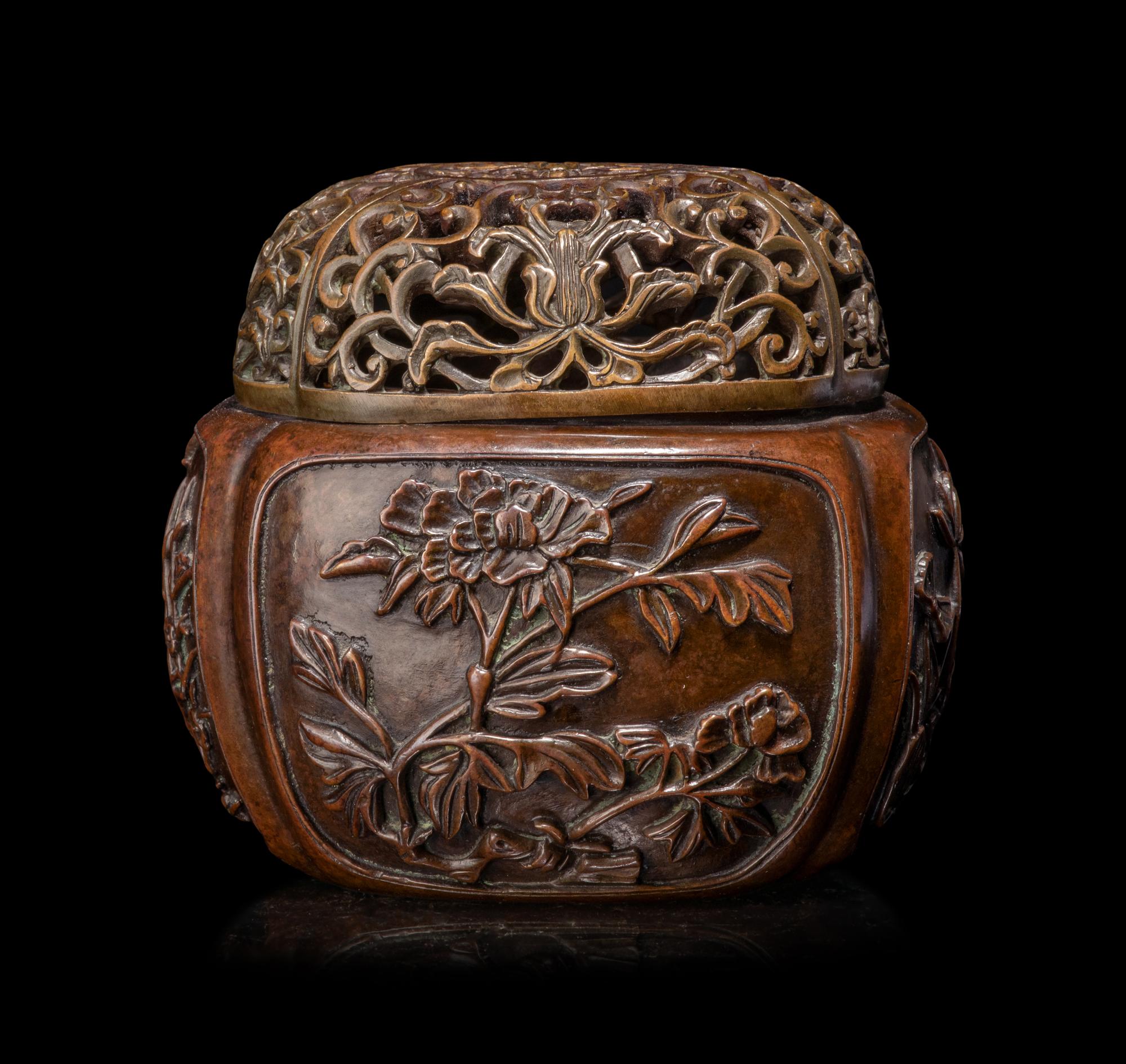 A Chinese Bronze Hand Warmer
