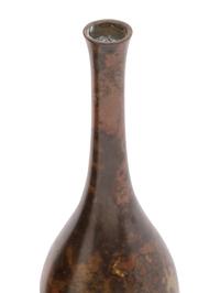 Two Japanese Bronze Bottle Vases