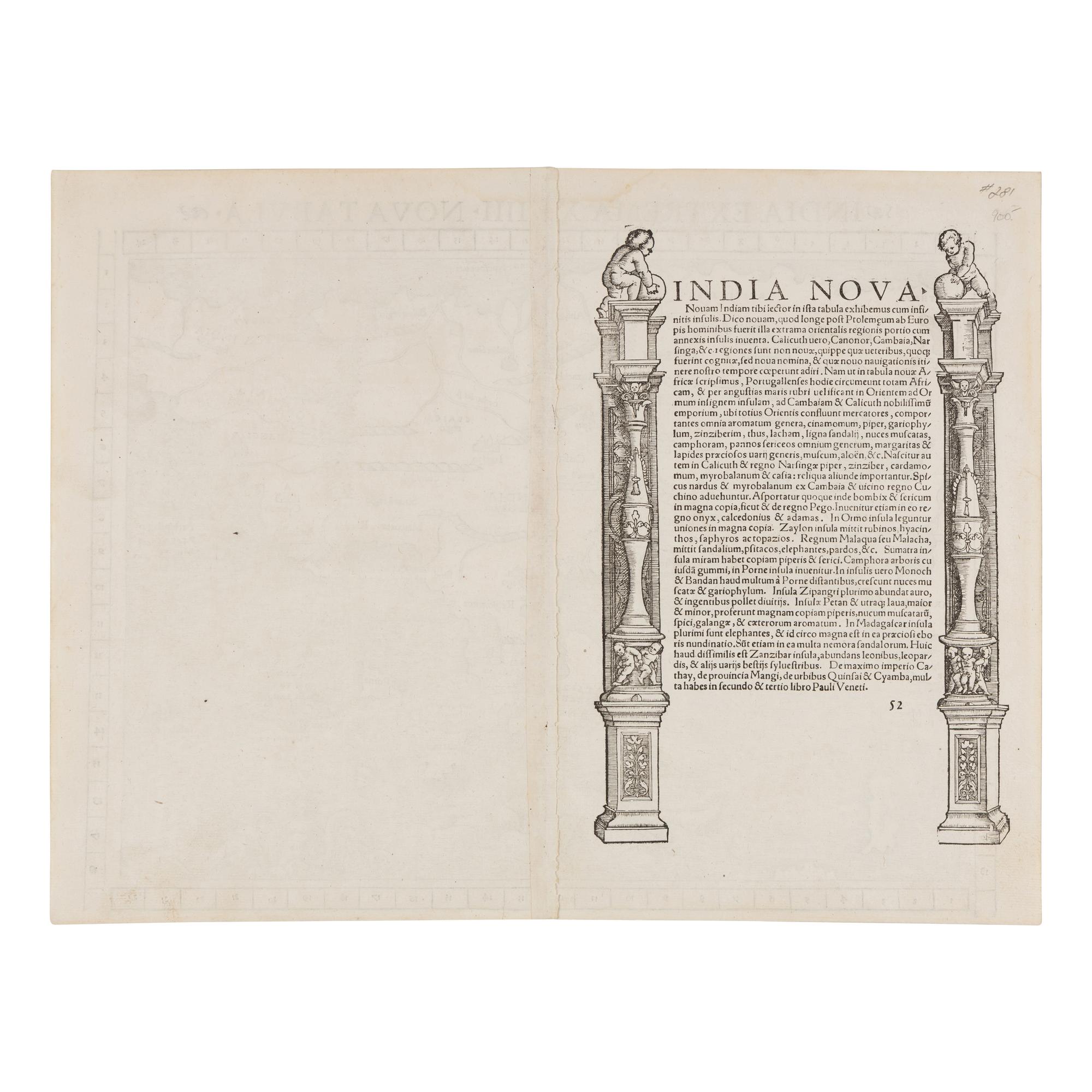 [Maps & Atlases] Munster, Sebastian. India Extrema XXIII Nova Tabula