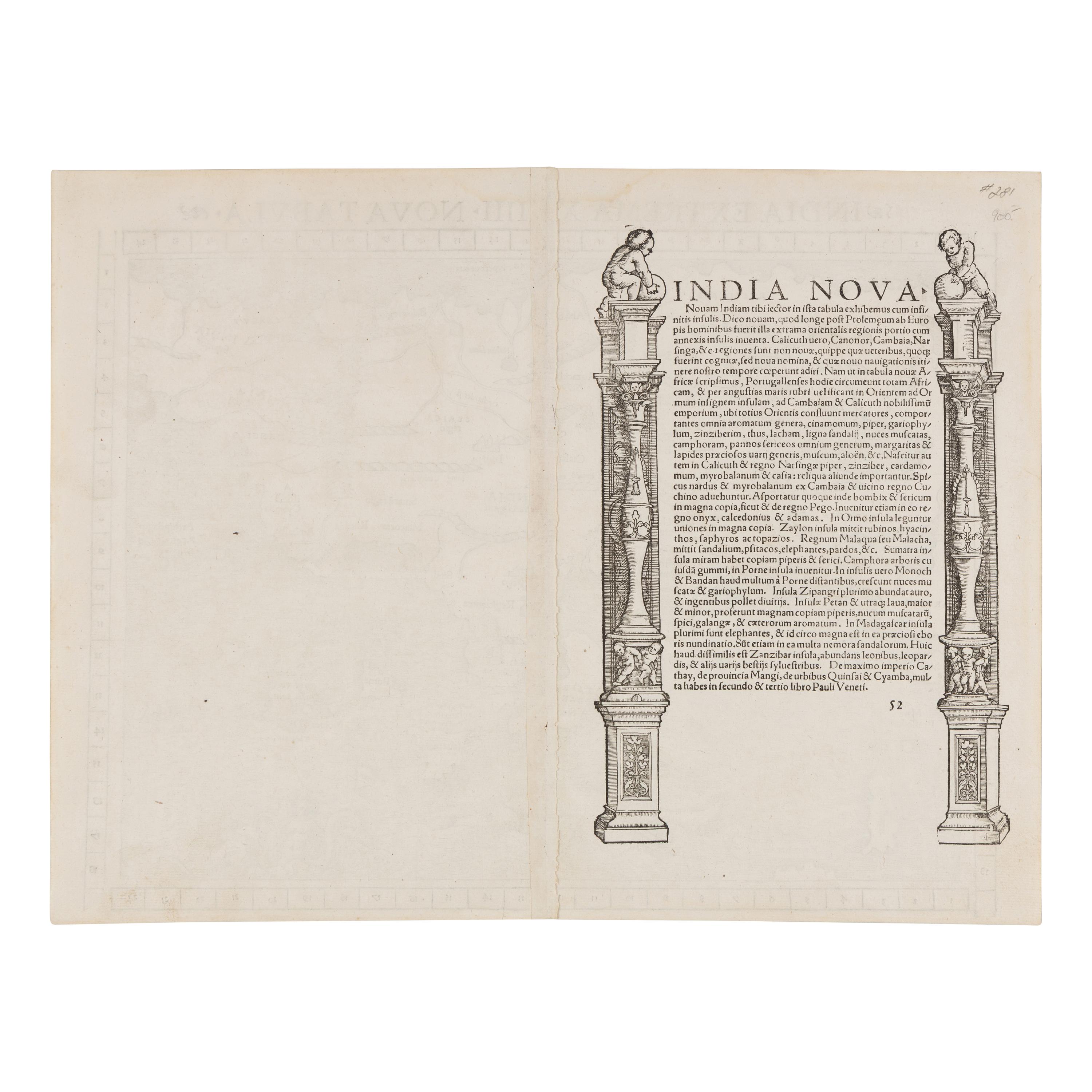 [Maps & Atlases] Munster, Sebastian. India Extrema XXIII Nova Tabula