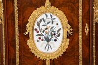 A Napoleon III Style Gilt Bronze Mounted and Hardstone Plaque-Inset Burlwood Cabinet — LATE 19TH/EARLY 20TH CENTURY