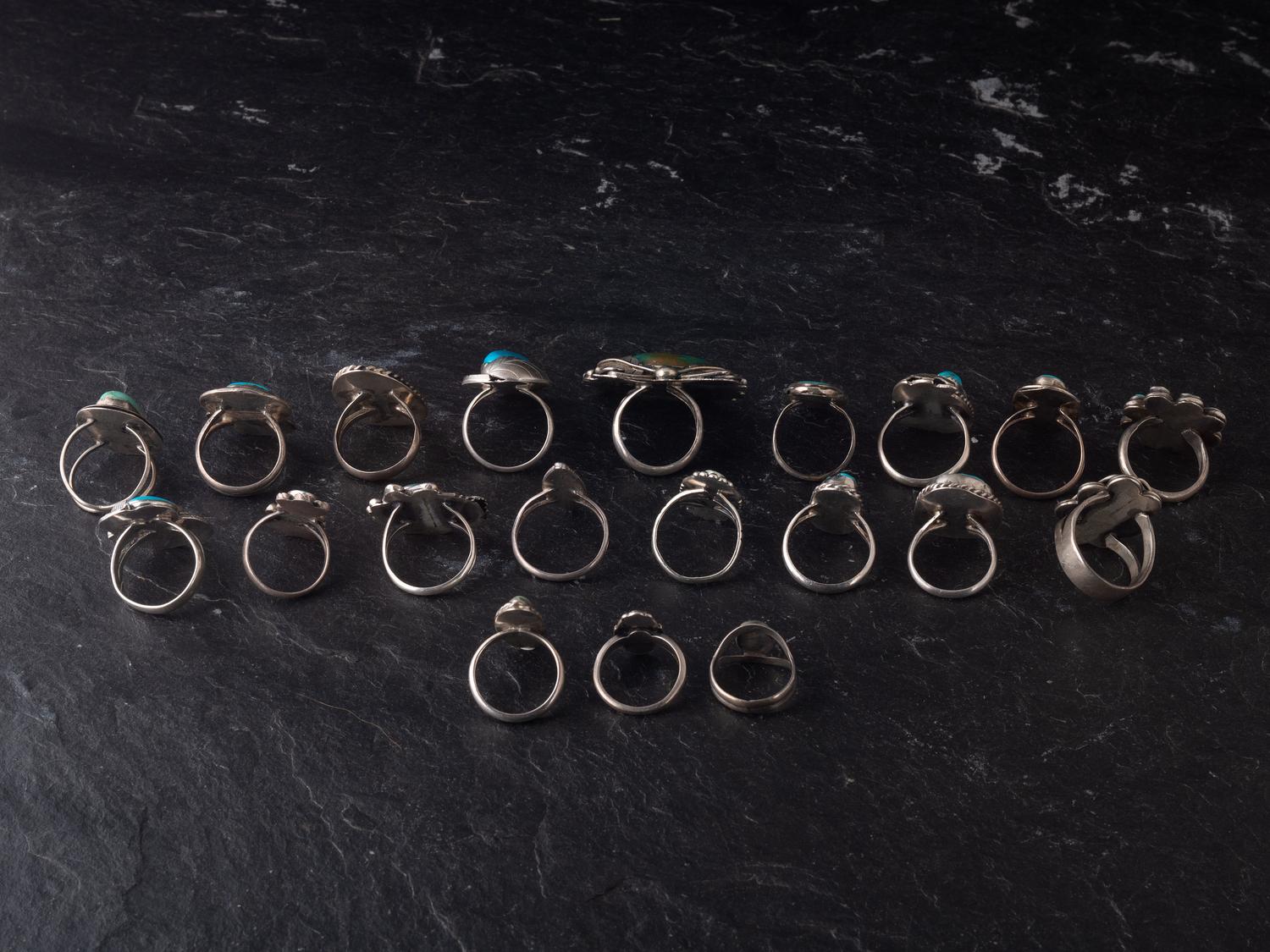 Navajo and Southwestern-style Silver and Turquoise Rings