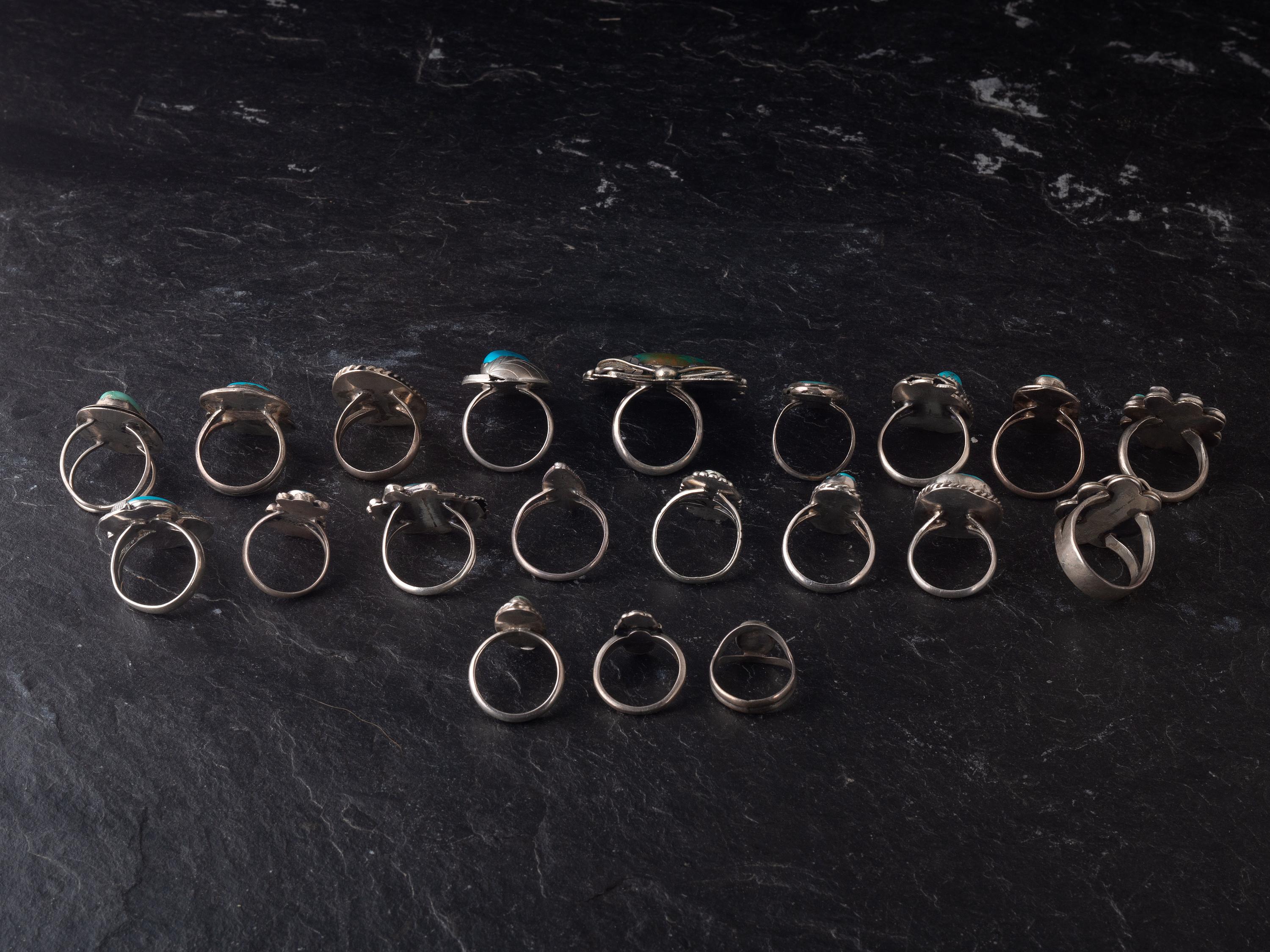 Navajo and Southwestern-style Silver and Turquoise Rings