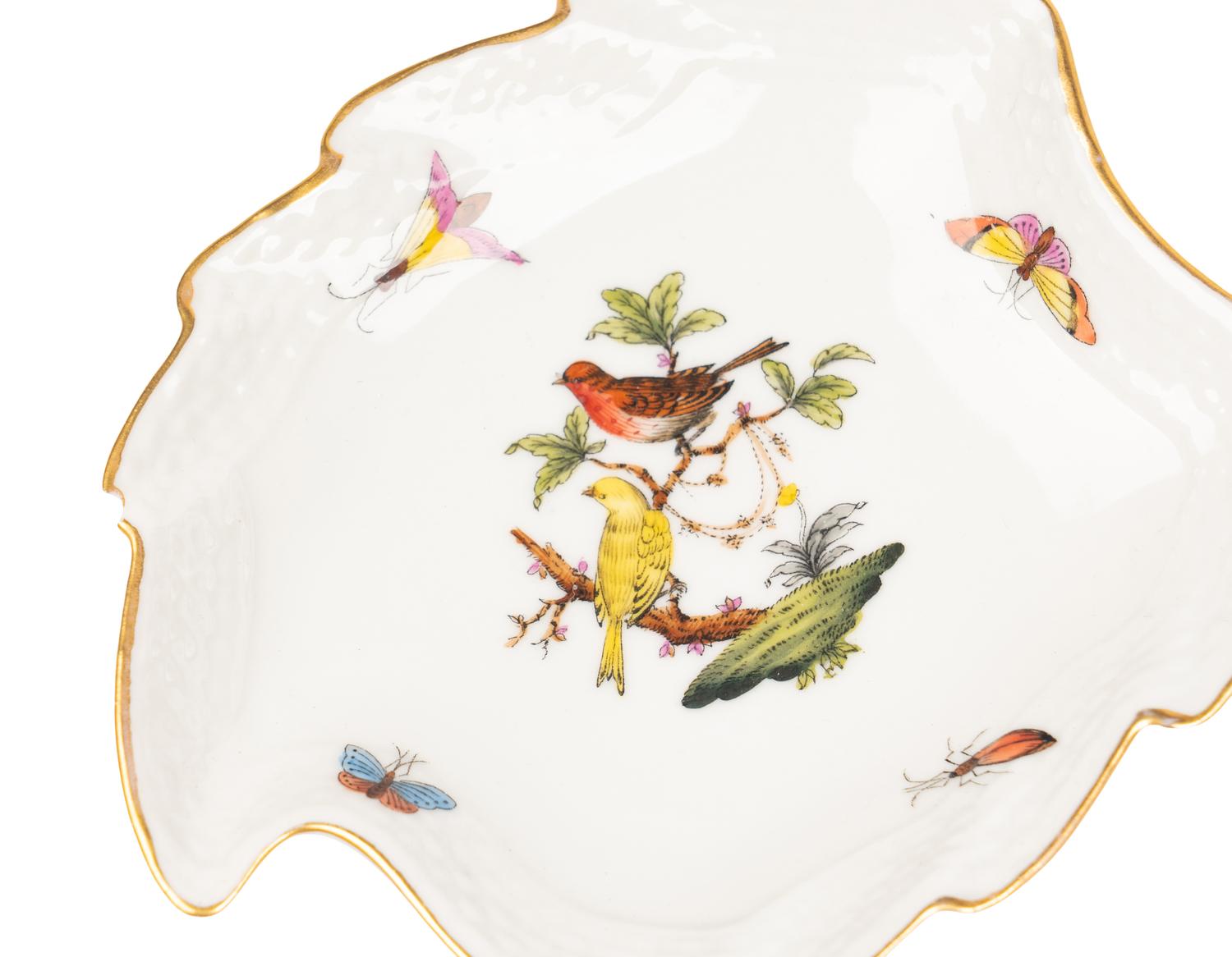 A Group of Herend Rothschild Bird Porcelain Articles