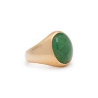 CARTIER, YELLOW GOLD AND JADE RING