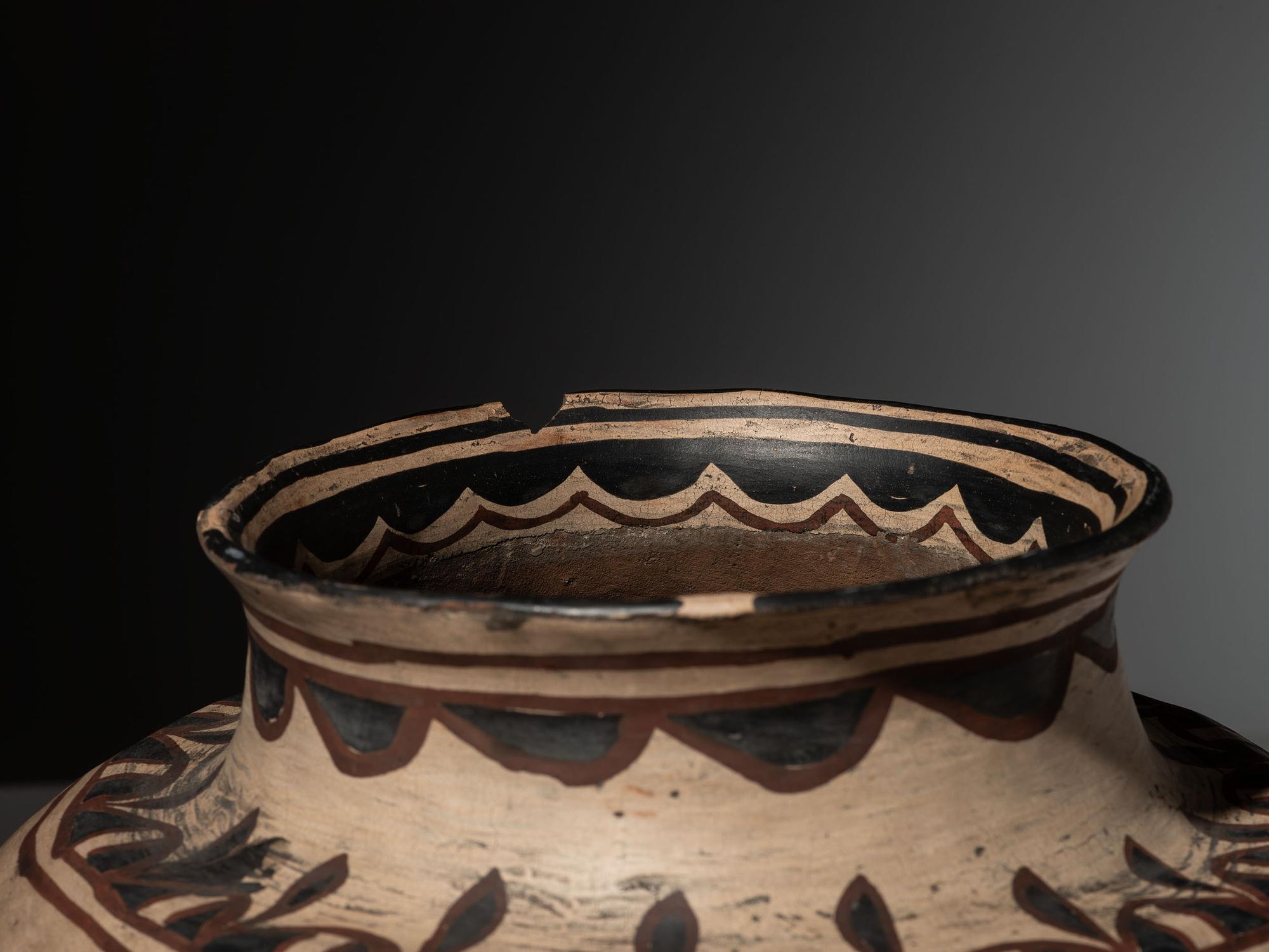 San Ildefonso Inverted Polychrome Pottery Jar, with Birds